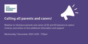 Helping your child with S2/3 option choices - support for parents and carers @ Online
